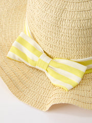 Summer Stripe Ruffle Girls Dress Bow Multi Color