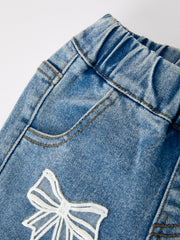 Bow Lace Girls Flare Jeans