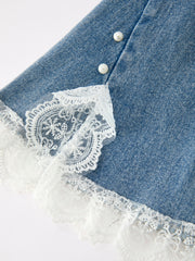 Bow Lace Girls Flare Jeans