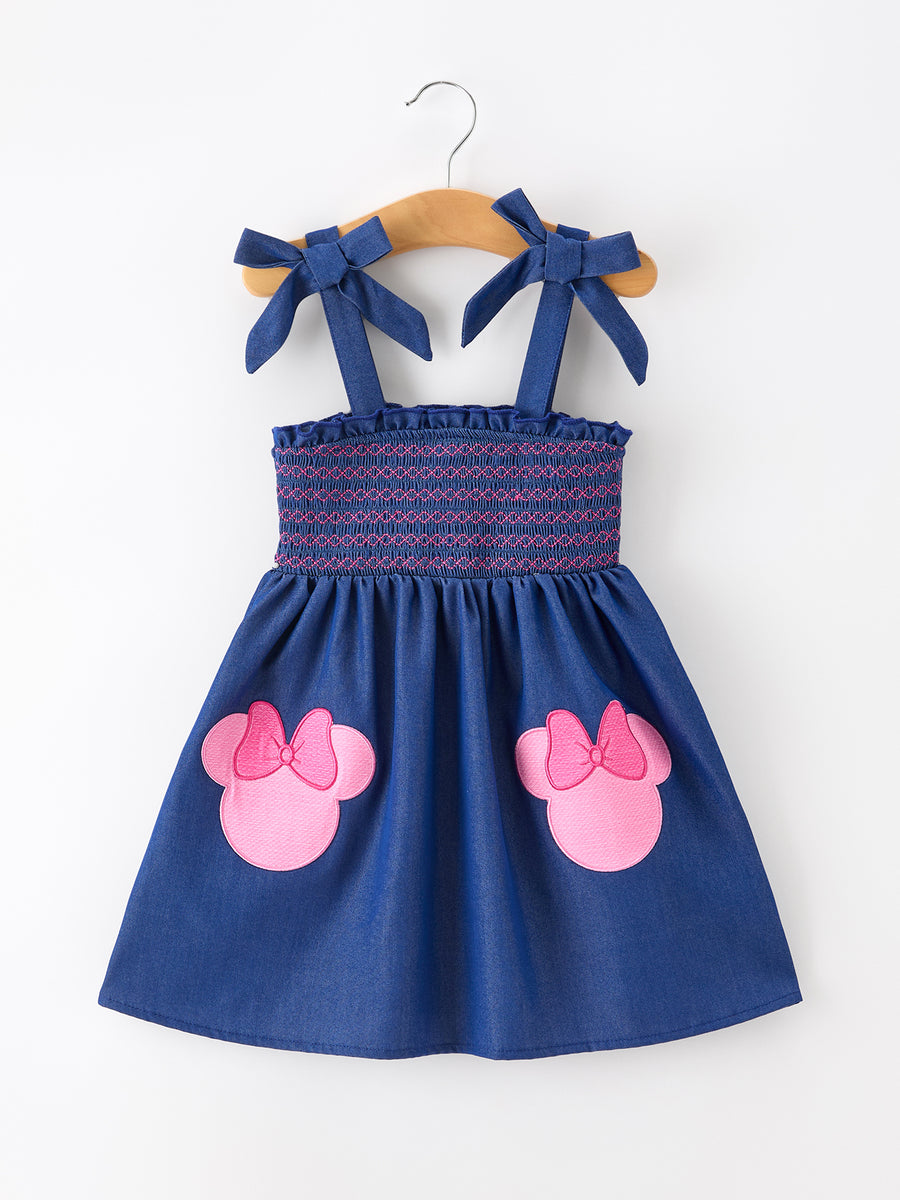 Summer  Smocked Applique Girl Dress
