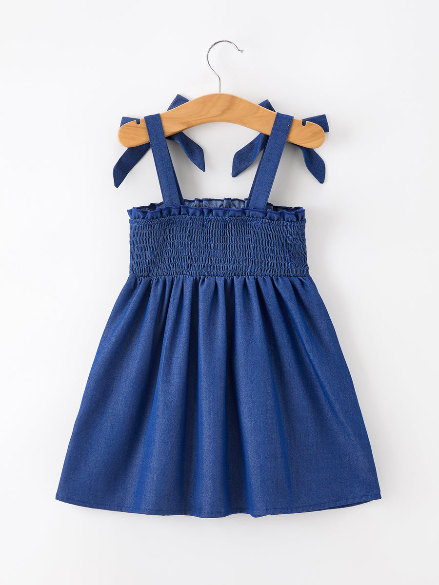 Summer  Smocked Applique Girl Dress