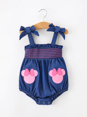Summer Smocked Applique Girl Romper