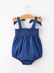 Summer Smocked Applique Girl Romper
