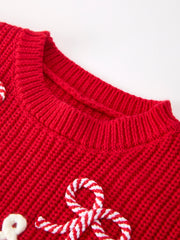 Mom and Me Winter Christmas Red "merry" Pullover Sweater