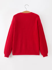 Mom and Me Winter Christmas Red "merry" Pullover Sweater