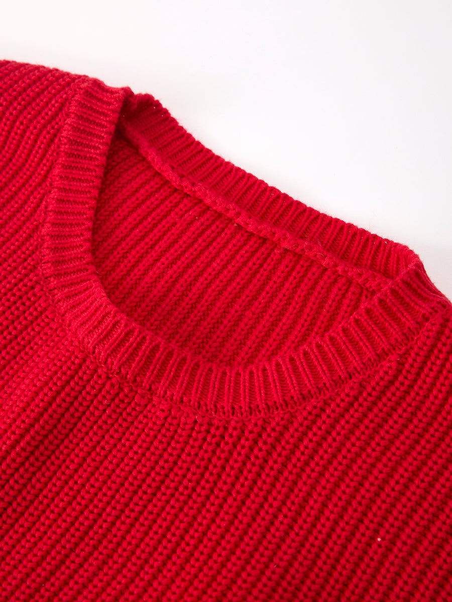 Mom and Me Winter Christmas Red "merry" Pullover Sweater