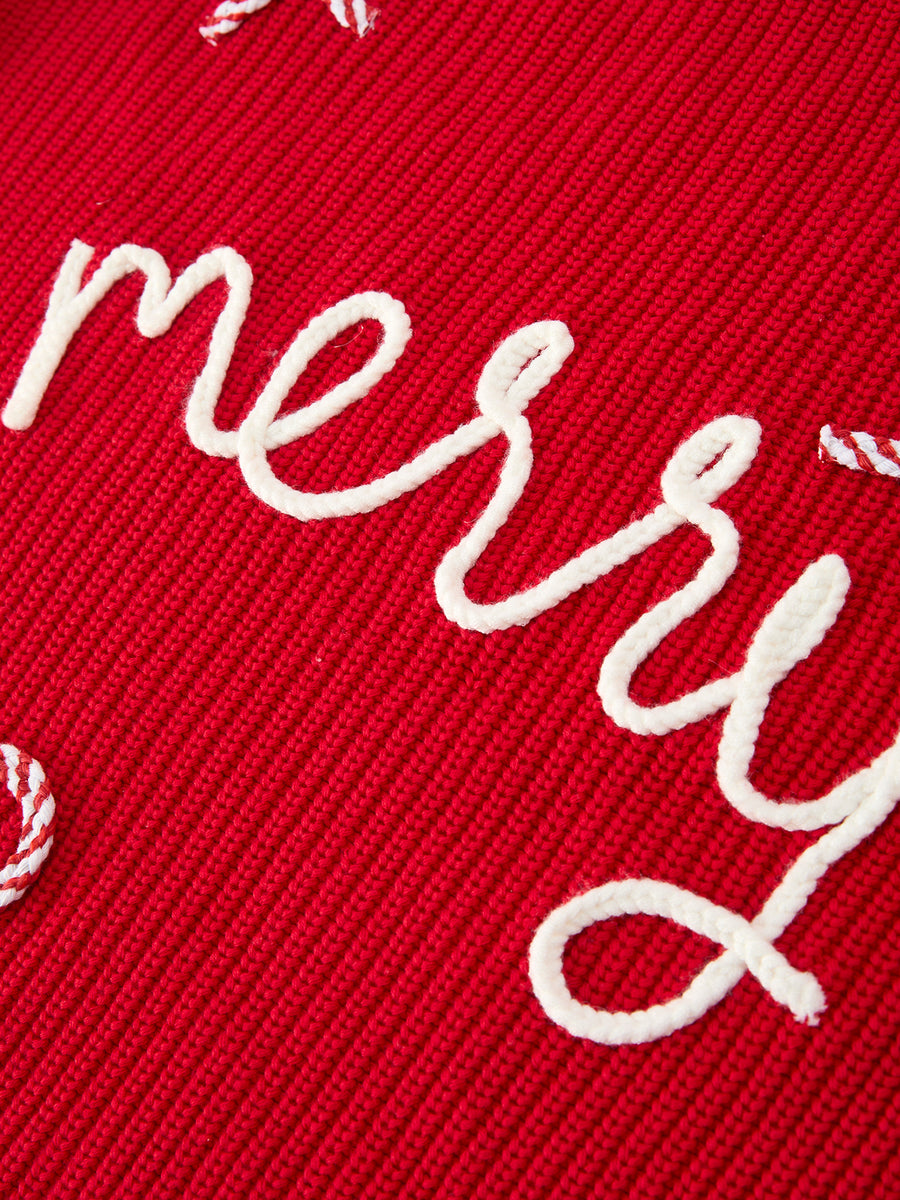Mom and Me Winter Christmas Red "merry" Pullover Sweater
