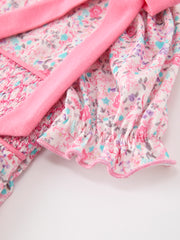 Pink Bow Smocked Floral Baby Bubble