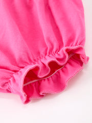 Hot Pink Floral Petals Collar Girl Bloomer Set
