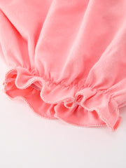Pink Floral Petals Collar Girl Bloomer Set