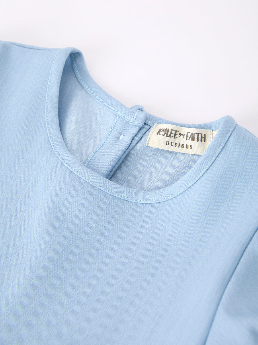 Back to School Pencil Applique Girl Dress Scallop Hem