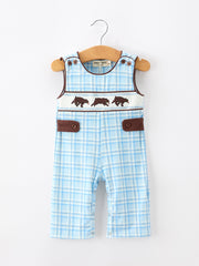 Bear Smocked Plaid Baby Jonjon
