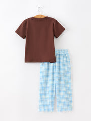 Bear Smocked Boy Pant Set