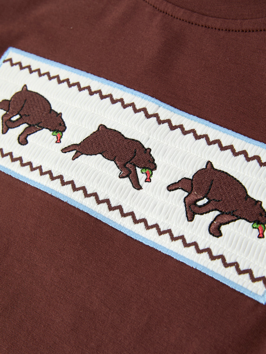 Bear Smocked Boy Pant Set