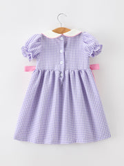 Thanksgiving Turkey Smocked Plaid Bow Girls Dress