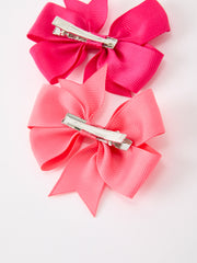 Pink Bow Hair Clip Set