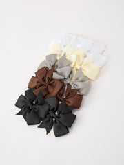 Neutral Bow Hair Clip Set