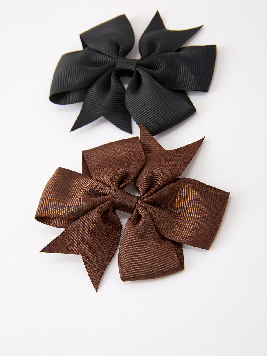 Neutral Bow Hair Clip Set
