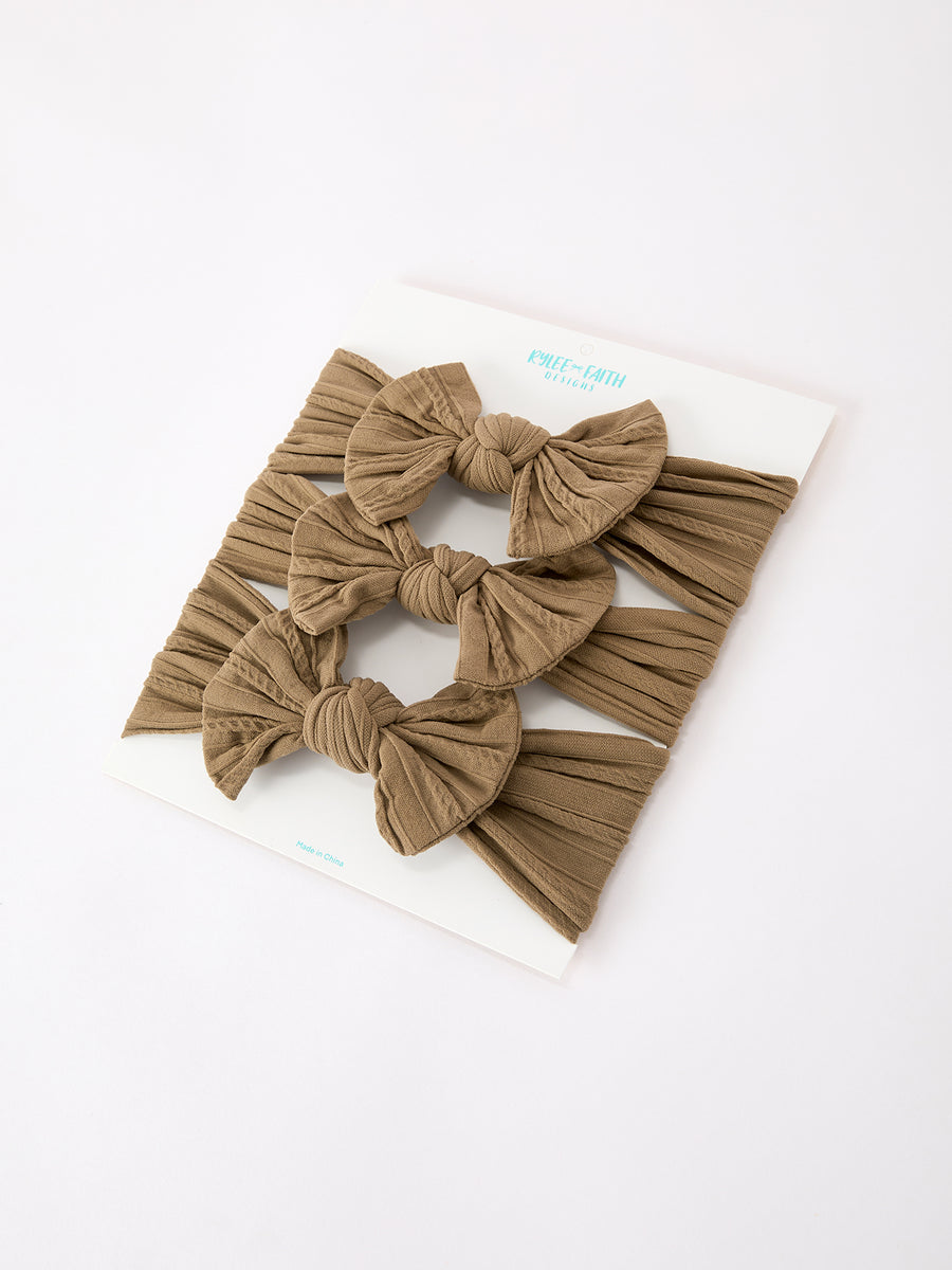 Baby Girl Bow Headband Same Color 3 Piece Set