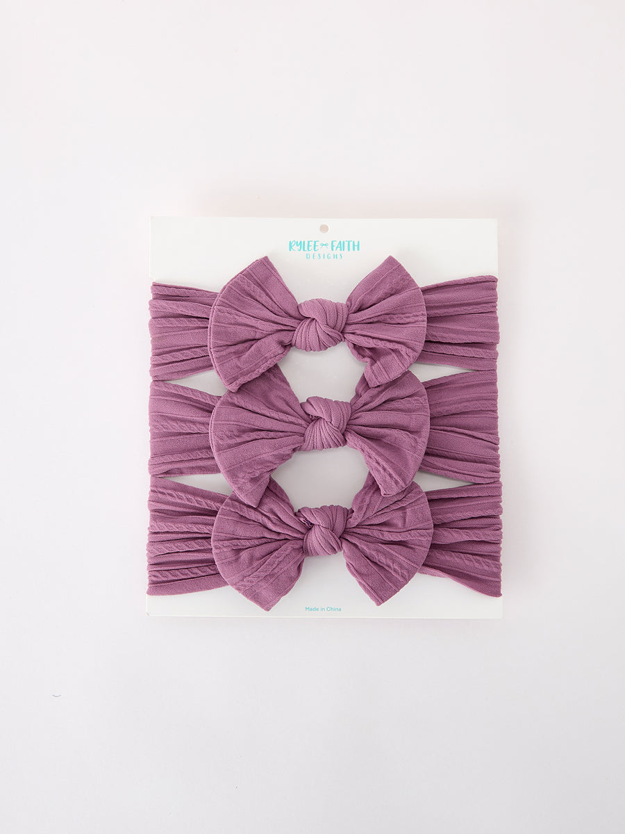 Baby Girl Bow Headband Same Color 3 Piece Set
