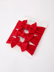 Baby Girl Bow Headband Same Color 3 Piece Set