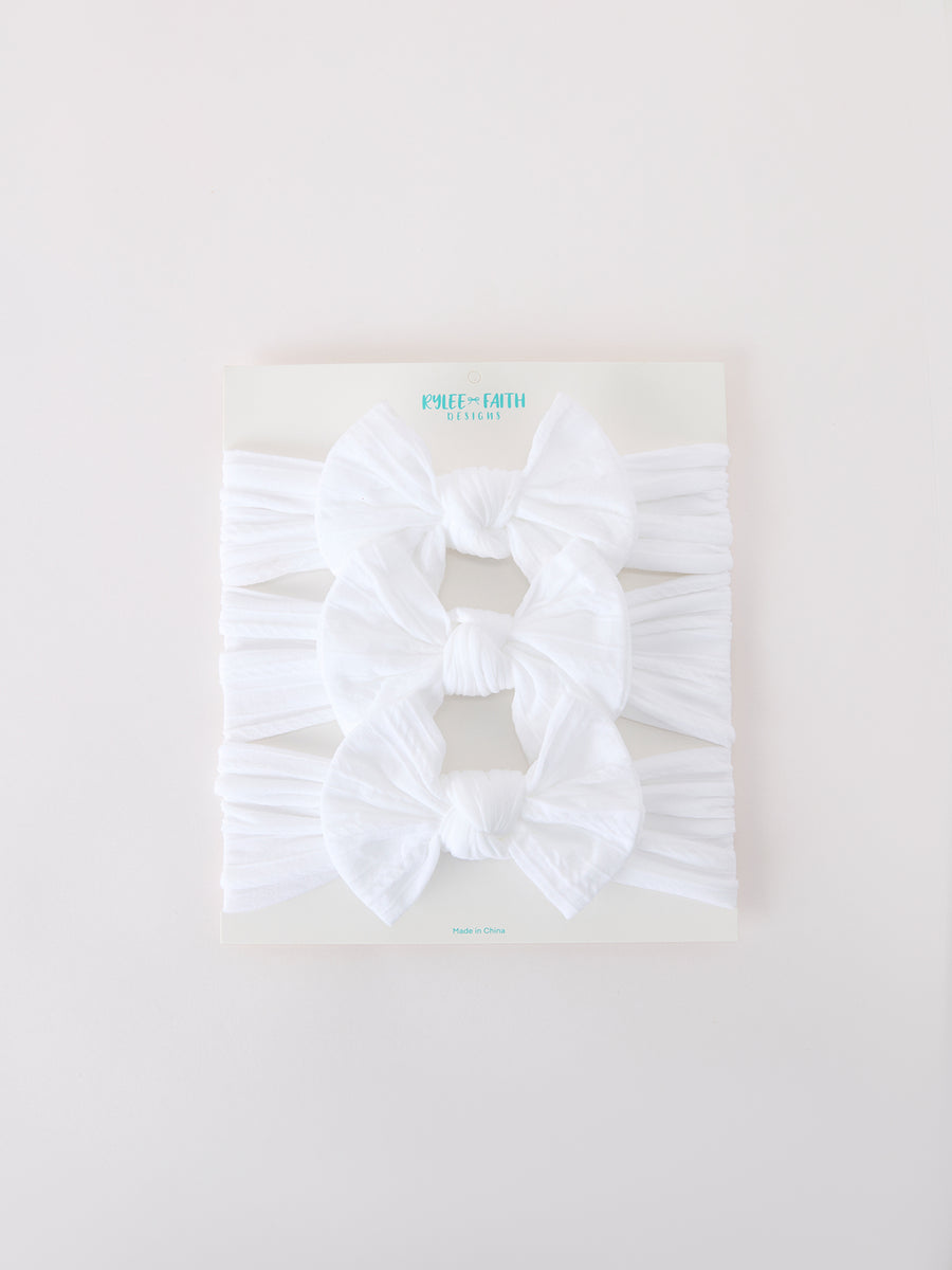 Baby Girl Bow Headband Same Color 3 Piece Set