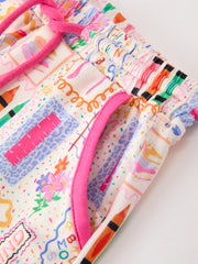 PREORDER Back to School Print Girl Short Set Scallop Hem