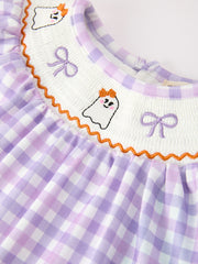 Halloween Ghost Plaid Bow Girls Bloomer Set