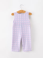 Halloween Ghost Plaid Smocked Baby Boy Romper