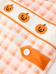 Halloween Pumpkin Plaid Boys JonJon