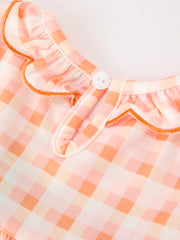 Halloween Pumpkin Plaid Girls Bloomer Set