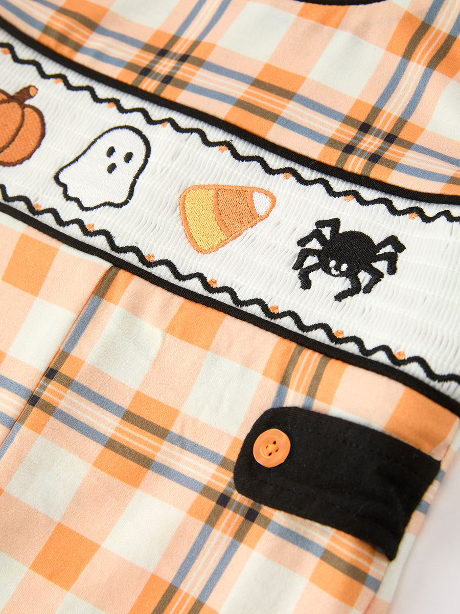 Halloween Plaid Boys JonJon Romper