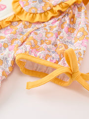 Halloween Pumpkin Floral Girls Dress