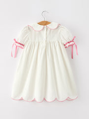 Pink Cross Bishop Christening Girls Dress