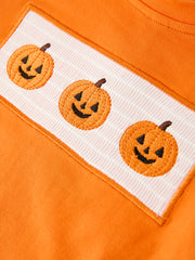 Halloween Pumpkin Plaid Boys Pants Set