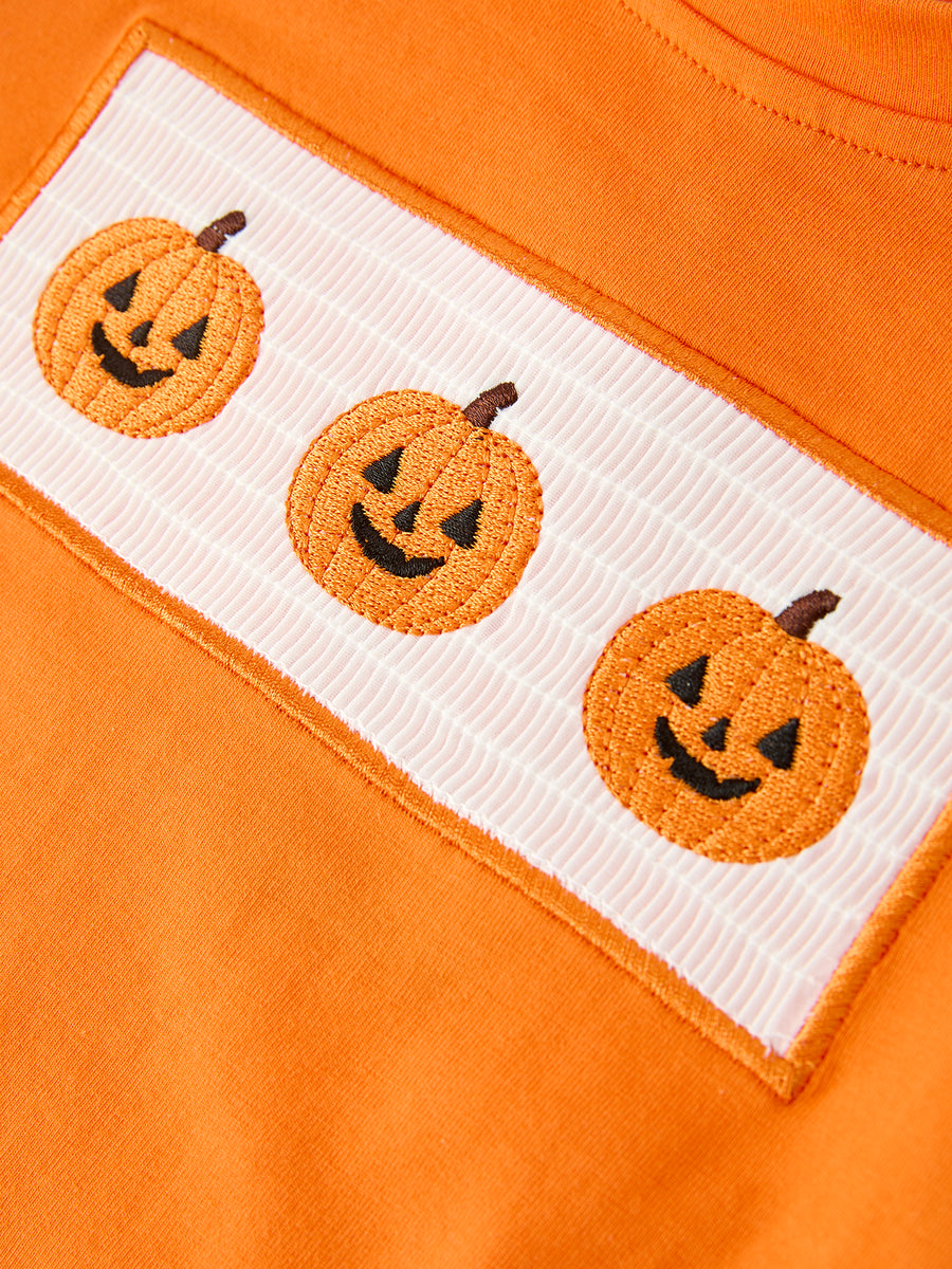 Halloween Pumpkin Plaid Boys Pants Set