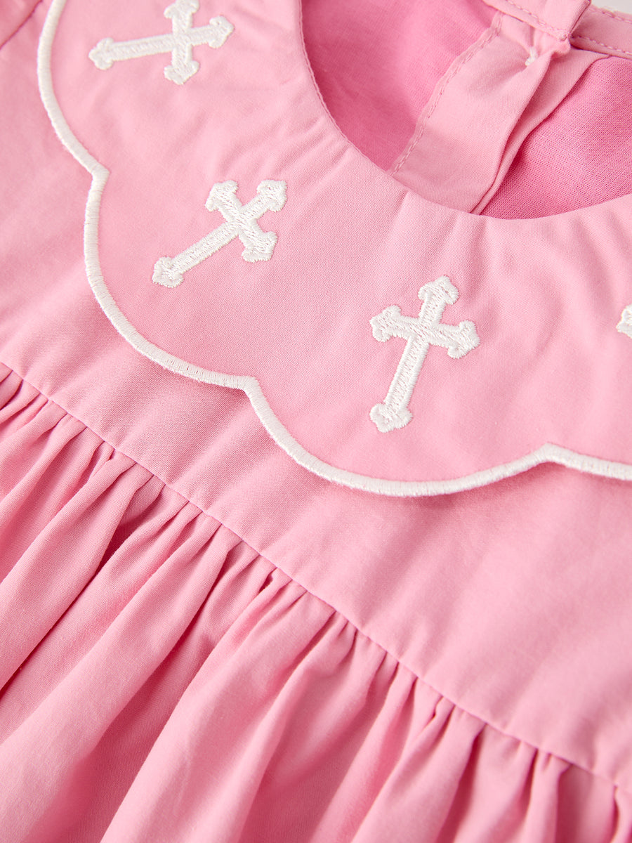 Church Christ White Cross Bishop Christening Girls Dress
