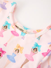 Fall Colorful Ballet Character Girls Long Sleeve Twirl Dress