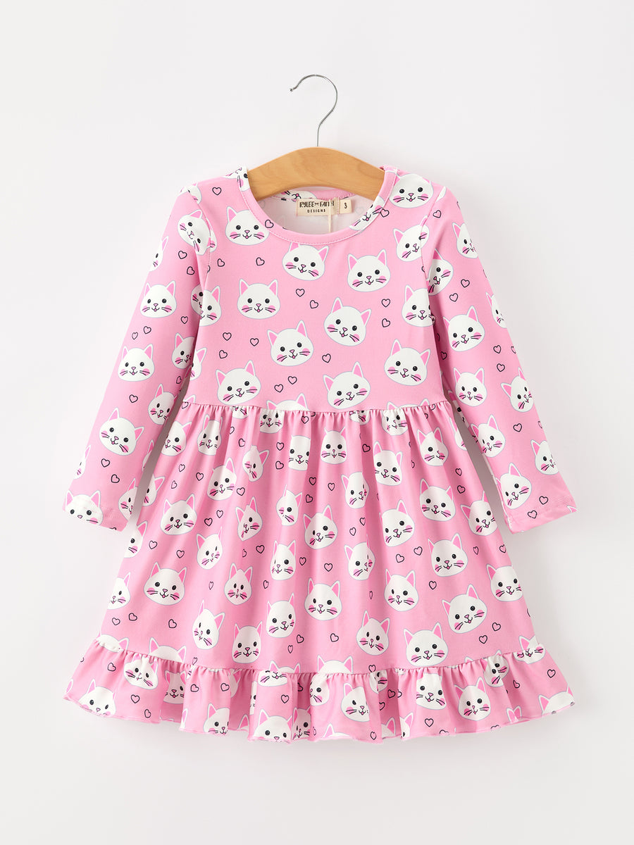 fall dress for girls Teen Brown Long Sleeve Girls Winter Dresses Church Dresses Girls Princess Dress Up for Girls 14-15 Years Its an Autumn Day and its time to play Fall Cat Print Girls Ruffle