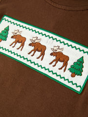 Plaid Moose Smocked Boys Short Sleeve Pant Set