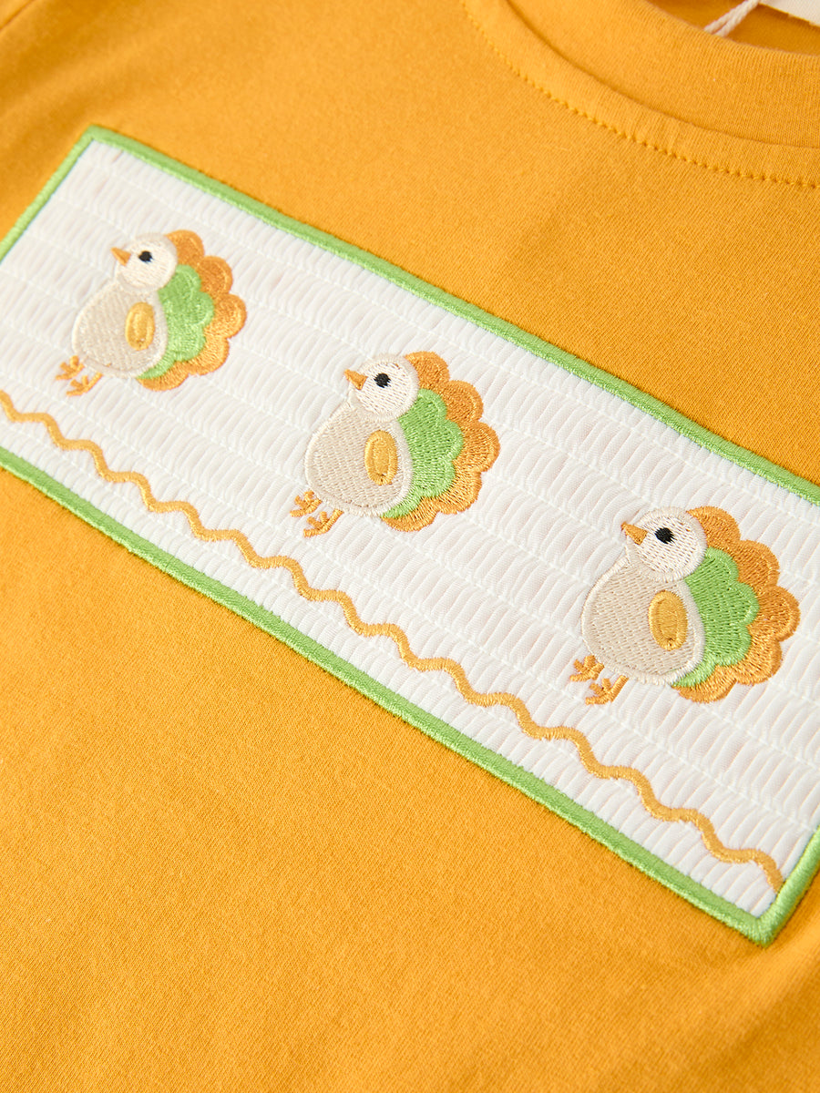 Thanksgiving Turkey Smocked Boys Pant Set