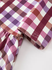 Fall Purple Plaid Twirl Girls Dress