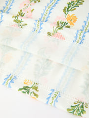 Fall Smocked Floral & Stripe Baby Girl Dress with Scallop Collar