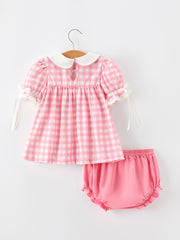 Halloween Ghost Embroidered Girls Bloomer Set Peter Pan Collar