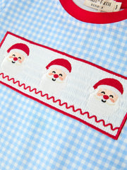 Christmas Santa Smocked Embroidered Boys Pant Set