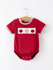 Fall Pumpkin Embroidery Baby Boy Romper