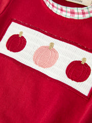Fall Pumpkin Embroidery Baby Boy Romper