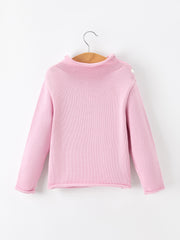 Girls Ghost Bow Knit Sweater Halloween Cute Embroidered Pullover