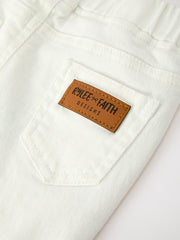 Girls Pumpkin Embroidered Wide-Leg Pants Fall Scallop Hem Casual Pants