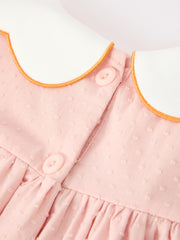 Halloween Pumpkin Applique Girls Puff Sleeve Dress